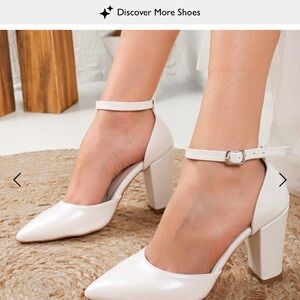 Block Heel Ivory Wedding Shoes